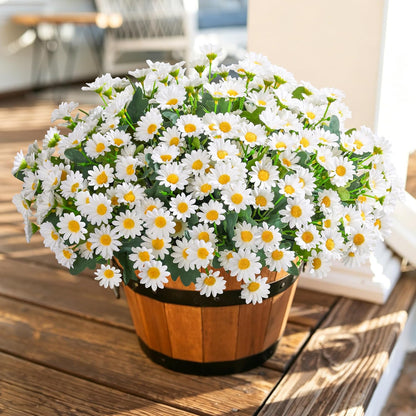 Sunflowers Artificial Flowers, 10 Bunches Fake Sunflower Artificial Flowers for Outdoors Spring Summer Decoration Look Real UV Resistant Fake Flowers for Home Porch Garden Wedding Party Office Indoor