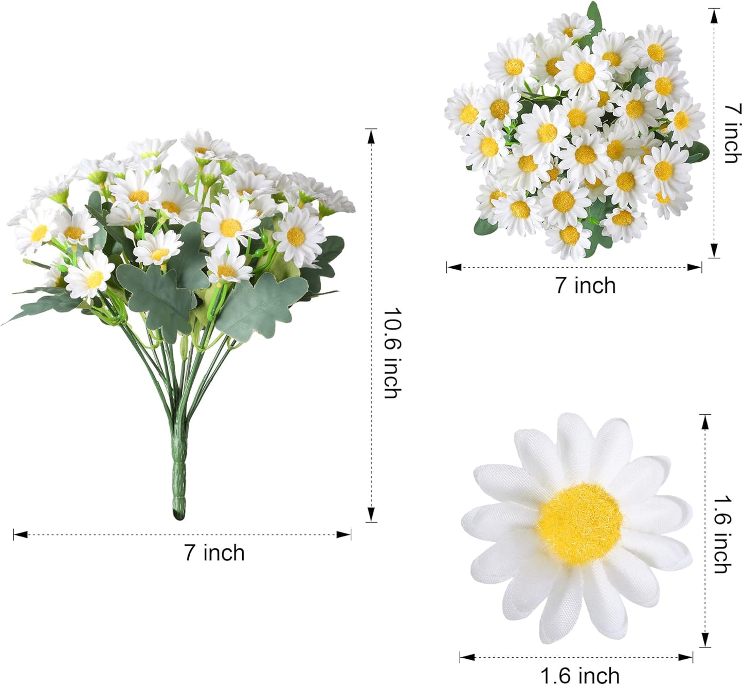 Sunflowers Artificial Flowers, 10 Bunches Fake Sunflower Artificial Flowers for Outdoors Spring Summer Decoration Look Real UV Resistant Fake Flowers for Home Porch Garden Wedding Party Office Indoor