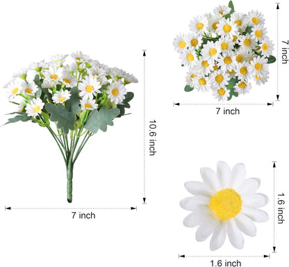 Sunflowers Artificial Flowers, 10 Bunches Fake Sunflower Artificial Flowers for Outdoors Spring Summer Decoration Look Real UV Resistant Fake Flowers for Home Porch Garden Wedding Party Office Indoor