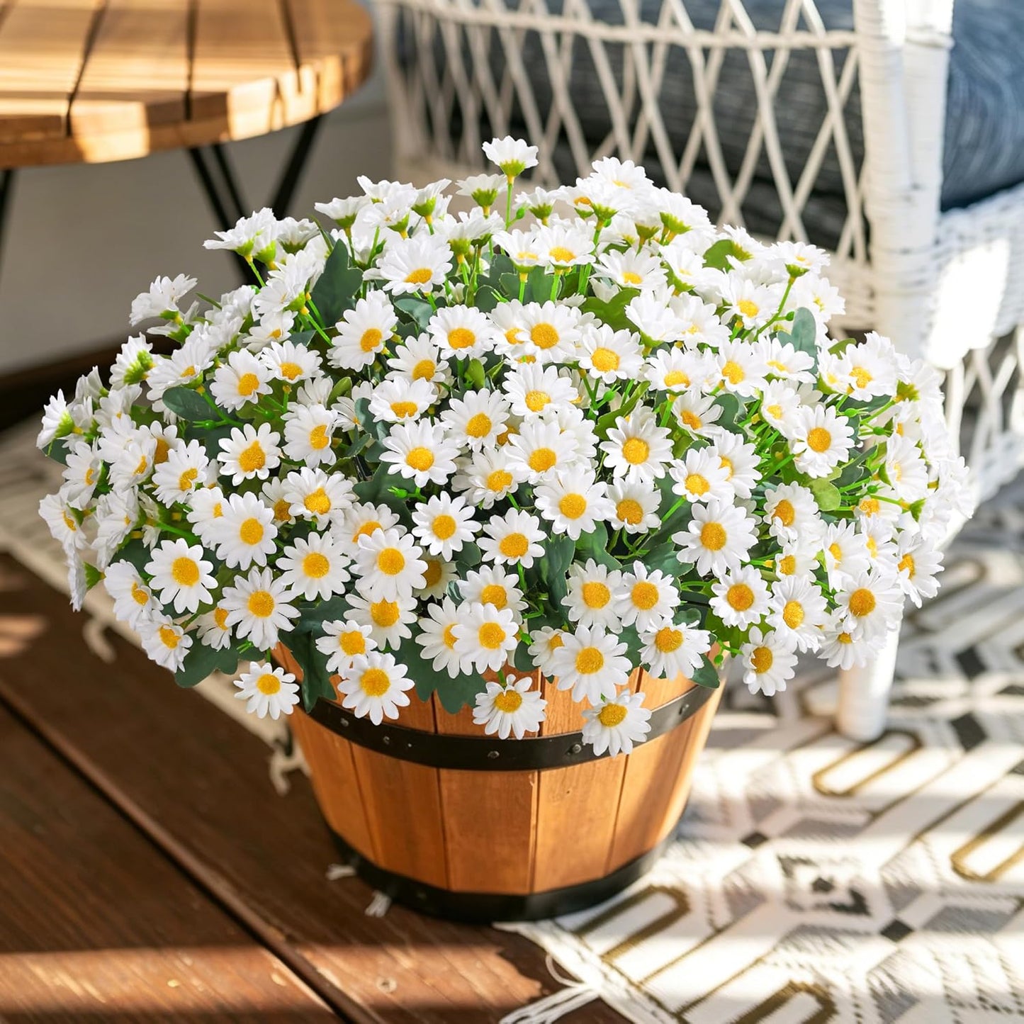Sunflowers Artificial Flowers, 10 Bunches Fake Sunflower Artificial Flowers for Outdoors Spring Summer Decoration Look Real UV Resistant Fake Flowers for Home Porch Garden Wedding Party Office Indoor