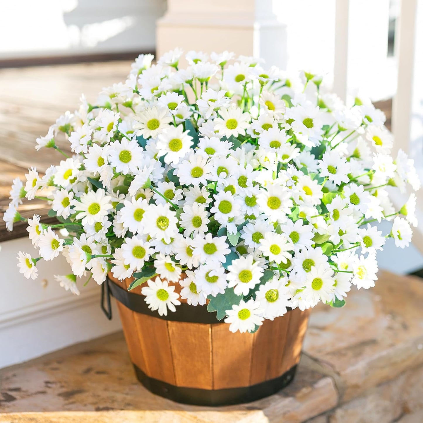 Sunflowers Artificial Flowers, 10 Bunches Fake Sunflower Artificial Flowers for Outdoors Spring Summer Decoration Look Real UV Resistant Fake Flowers for Home Porch Garden Wedding Party Office Indoor