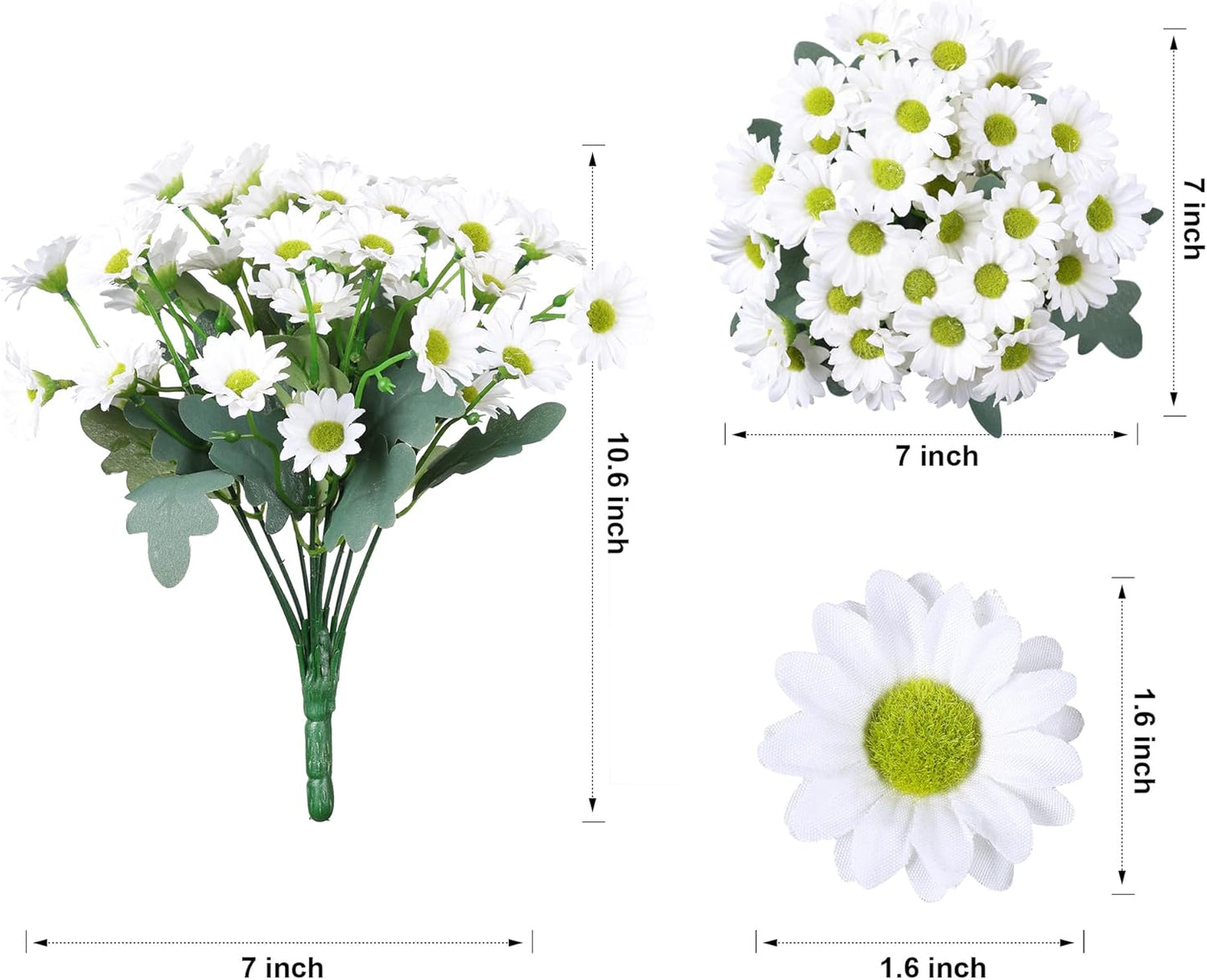 Sunflowers Artificial Flowers, 10 Bunches Fake Sunflower Artificial Flowers for Outdoors Spring Summer Decoration Look Real UV Resistant Fake Flowers for Home Porch Garden Wedding Party Office Indoor