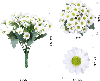 Sunflowers Artificial Flowers, 10 Bunches Fake Sunflower Artificial Flowers for Outdoors Spring Summer Decoration Look Real UV Resistant Fake Flowers for Home Porch Garden Wedding Party Office Indoor