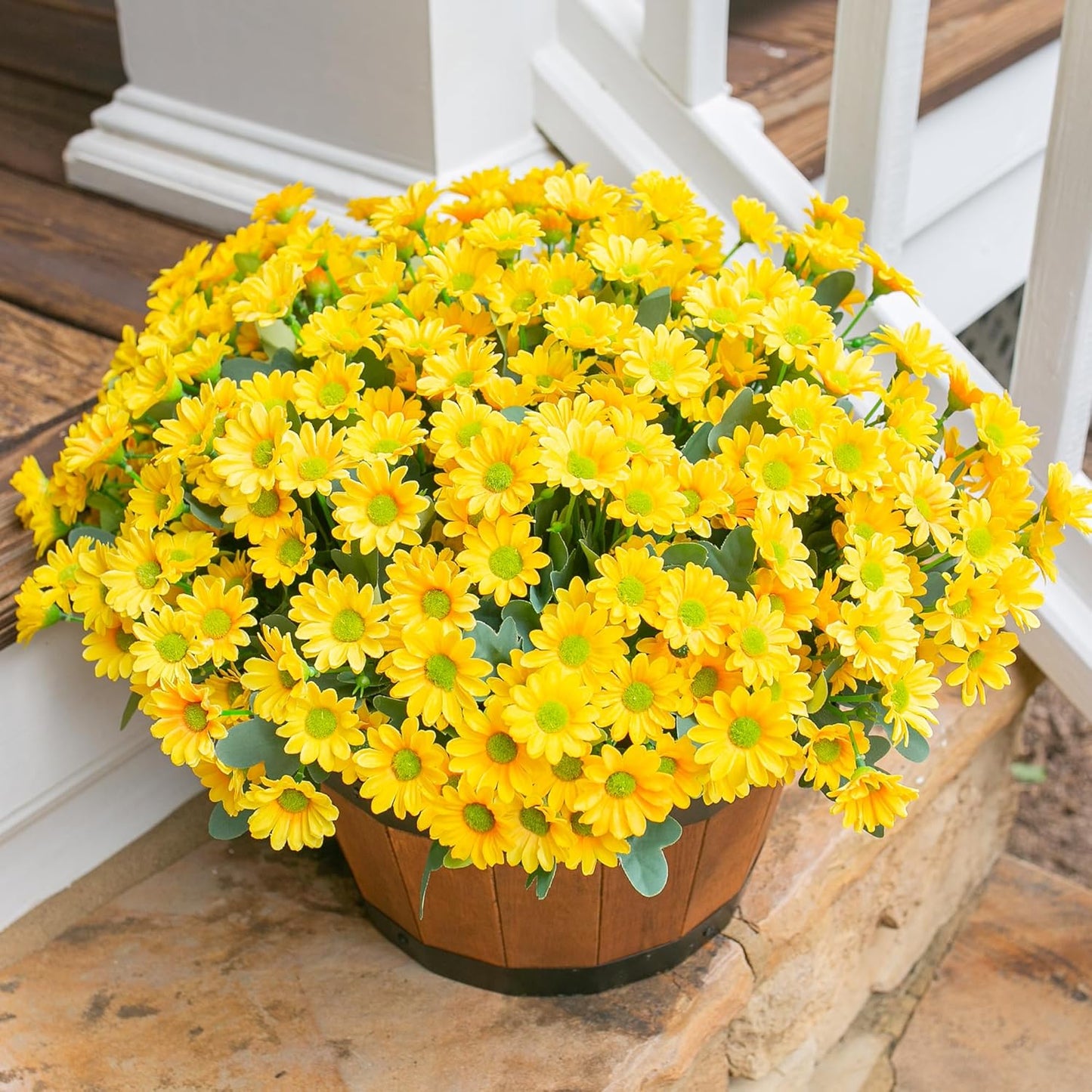 Sunflowers Artificial Flowers, 10 Bunches Fake Sunflower Artificial Flowers for Outdoors Spring Summer Decoration Look Real UV Resistant Fake Flowers for Home Porch Garden Wedding Party Office Indoor