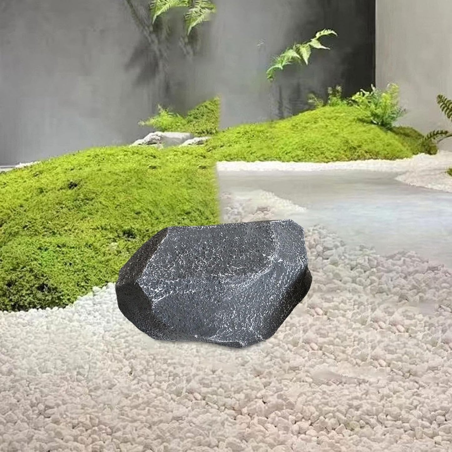Artificial Landscape Rock, Lightweight Foam Faux Stone, 11.81x8.66x7.48 in, for Garden Decor, Aquarium, and Reptile Hide