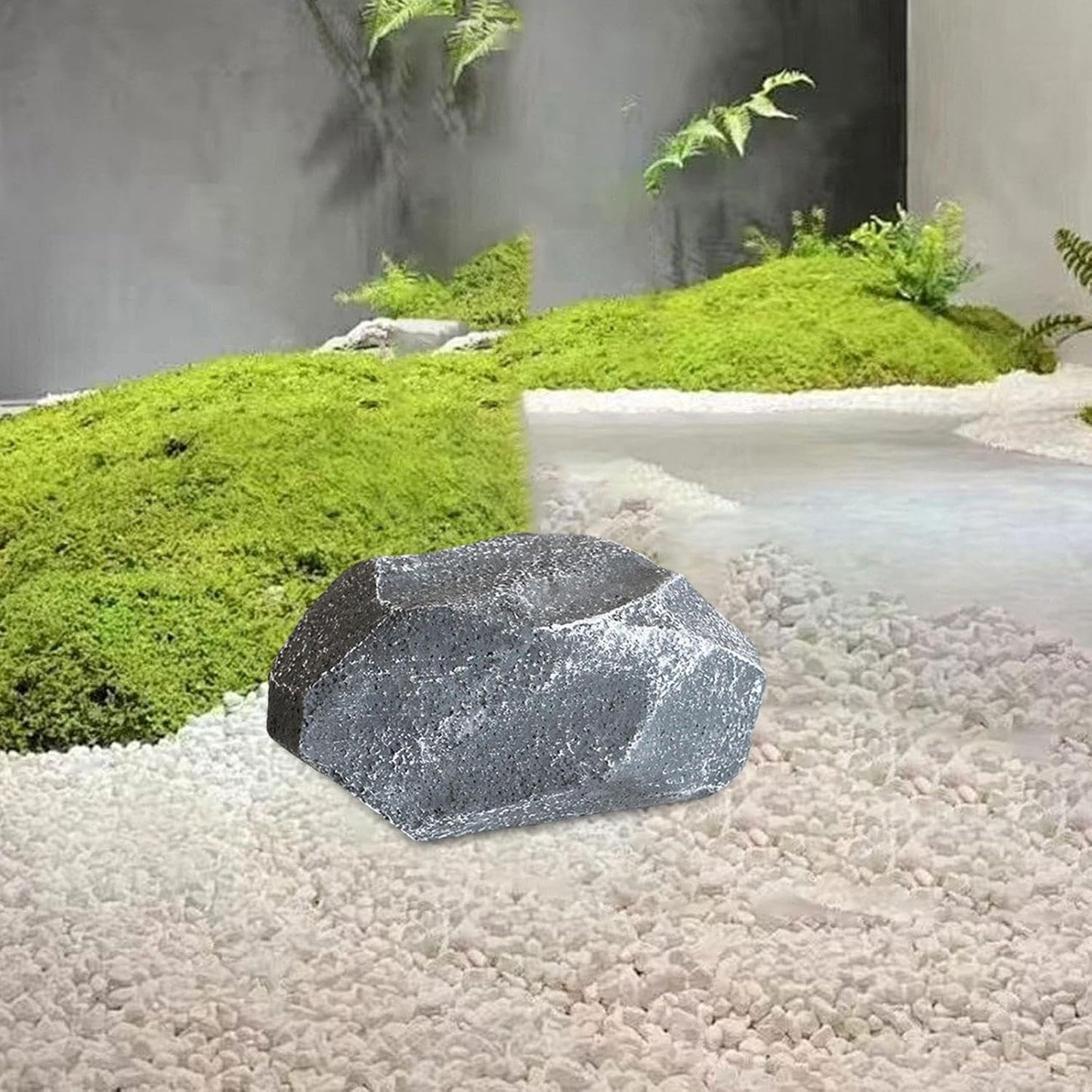 Artificial Landscape Rock, Lightweight Foam Faux Stone, 11.81x8.66x7.48 in, for Garden Decor, Aquarium, and Reptile Hide