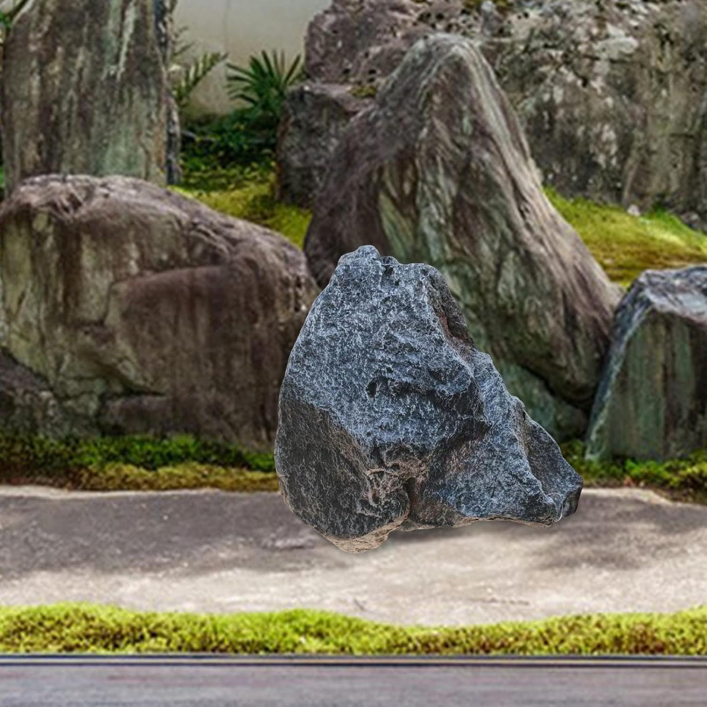 Artificial Landscape Rock, Lightweight Foam Faux Stone, 11.81x8.66x7.48 in, for Garden Decor, Aquarium, and Reptile Hide