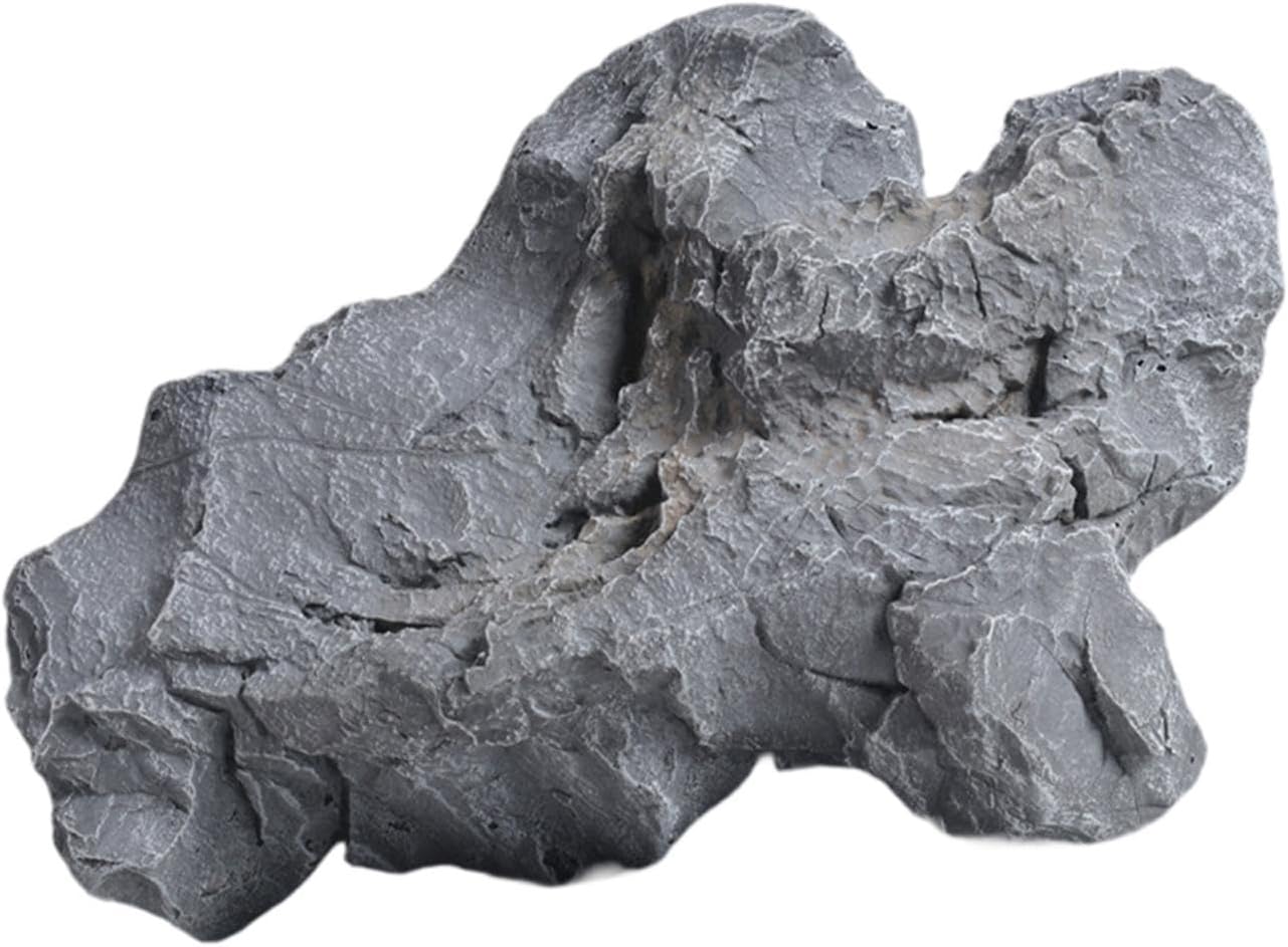 Artificial Landscape Rock, Lightweight Foam Faux Stone, 11.81x8.66x7.48 in, for Garden Decor, Aquarium, and Reptile Hide