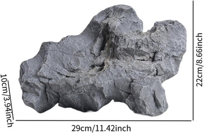 Artificial Landscape Rock, Lightweight Foam Faux Stone, 11.81x8.66x7.48 in, for Garden Decor, Aquarium, and Reptile Hide
