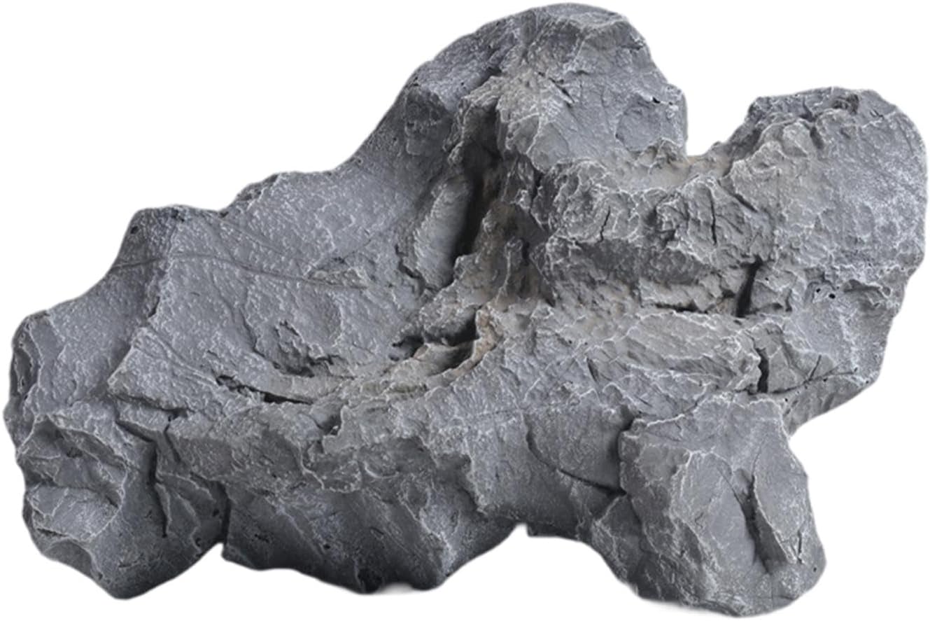 Artificial Landscape Rock, Lightweight Foam Faux Stone, 11.81x8.66x7.48 in, for Garden Decor, Aquarium, and Reptile Hide
