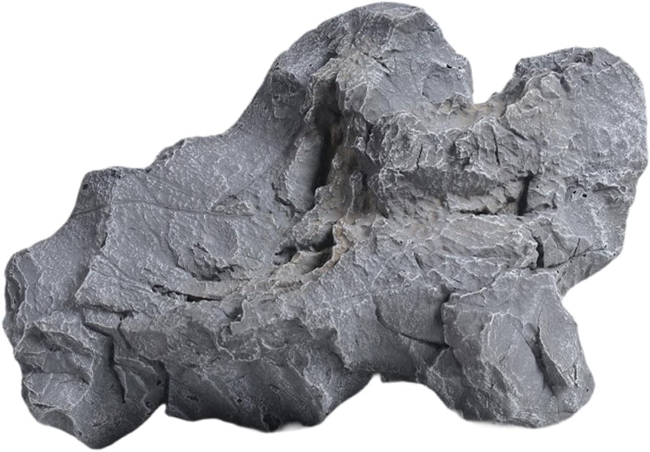 Artificial Landscape Rock, Lightweight Foam Faux Stone, 11.81x8.66x7.48 in, for Garden Decor, Aquarium, and Reptile Hide