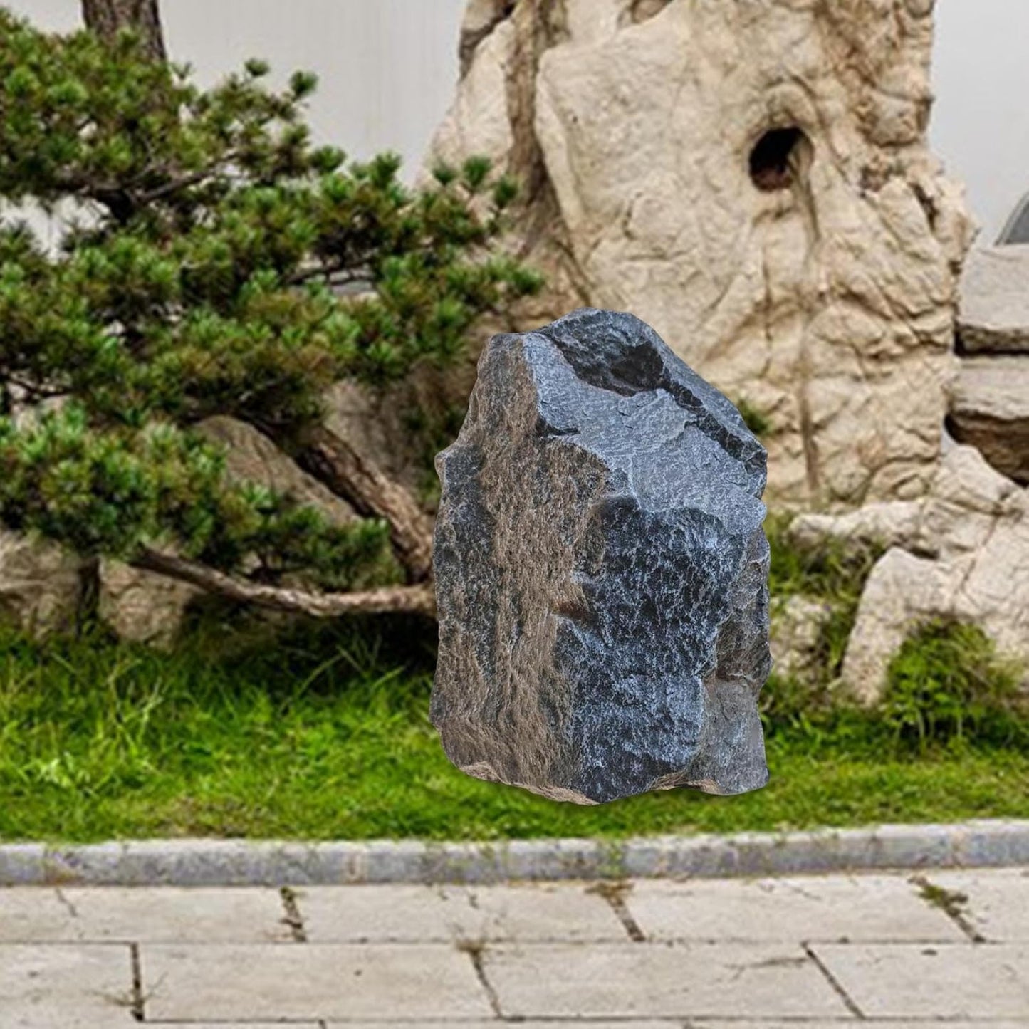 Artificial Landscape Rock, Lightweight Foam Faux Stone, 11.81x8.66x7.48 in, for Garden Decor, Aquarium, and Reptile Hide