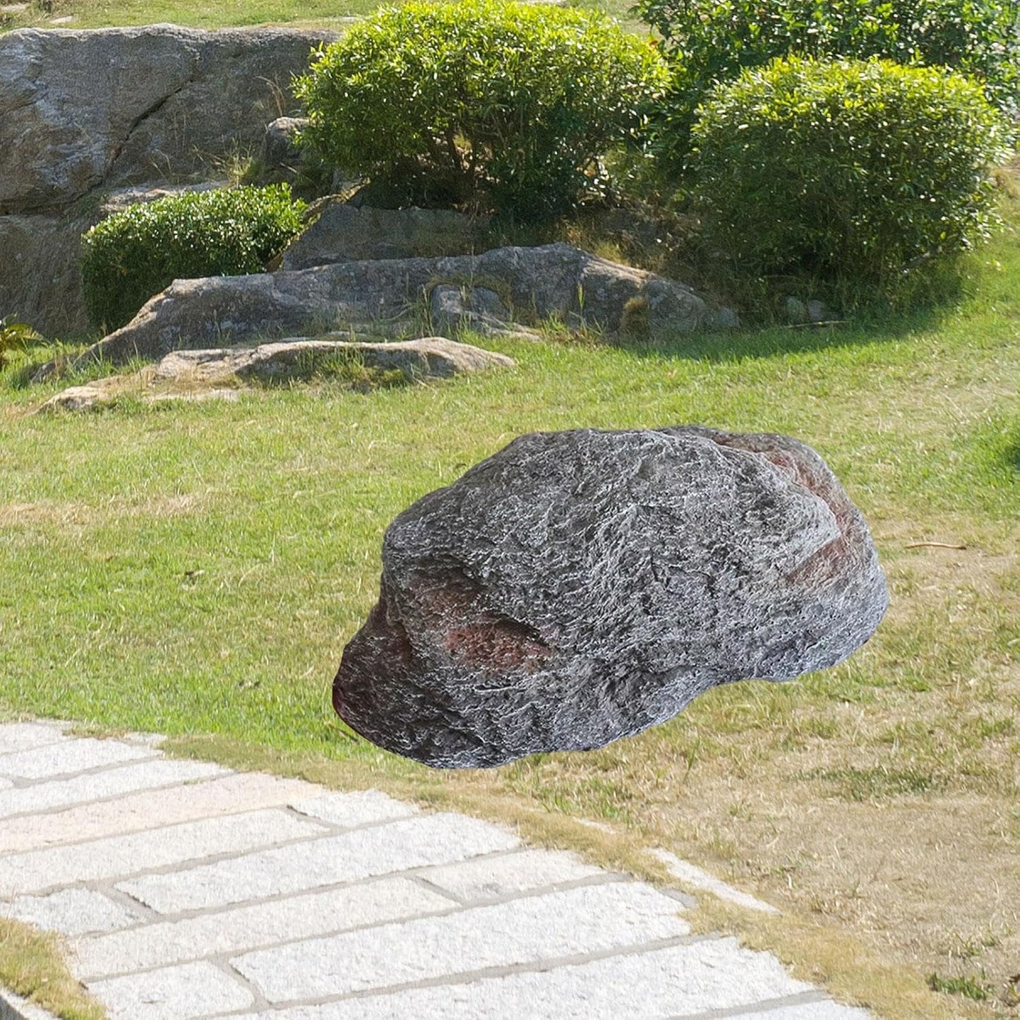 Artificial Landscape Rock, Lightweight Foam Faux Stone, 11.81x8.66x7.48 in, for Garden Decor, Aquarium, and Reptile Hide