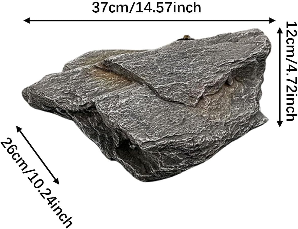 Artificial Landscape Rock, Lightweight Foam Faux Stone, 11.81x8.66x7.48 in, for Garden Decor, Aquarium, and Reptile Hide