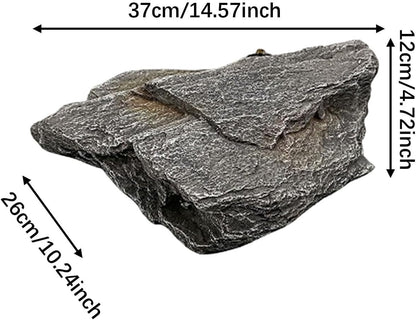 Artificial Landscape Rock, Lightweight Foam Faux Stone, 11.81x8.66x7.48 in, for Garden Decor, Aquarium, and Reptile Hide