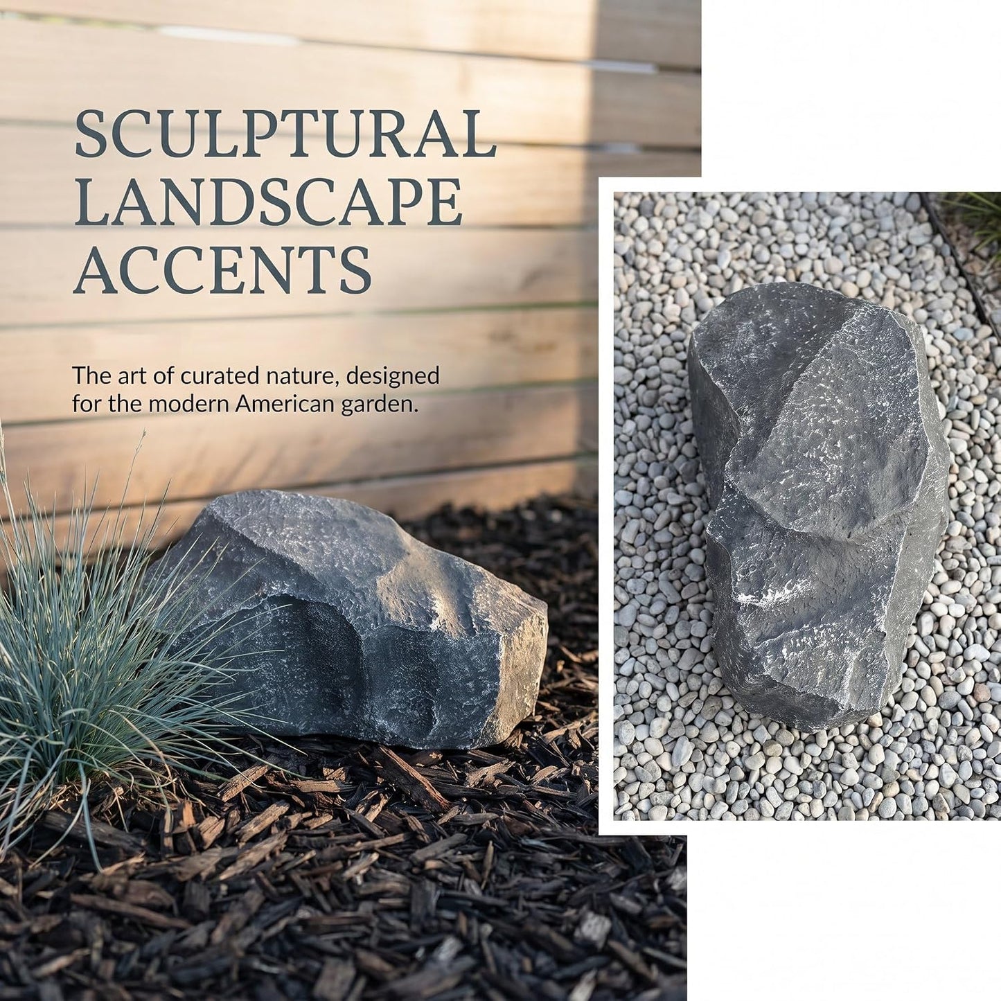 Artificial Landscape Rock, Lightweight Foam Faux Stone, 11.81x8.66x7.48 in, for Garden Decor, Aquarium, and Reptile Hide