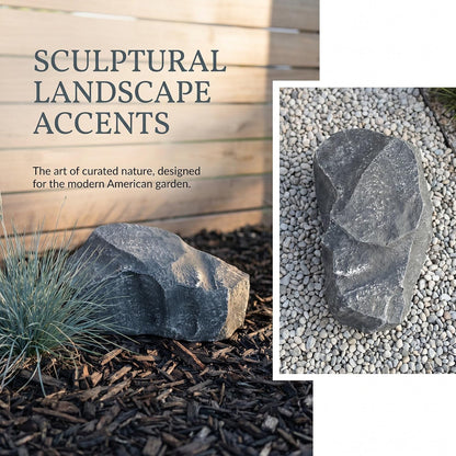 Artificial Landscape Rock, Lightweight Foam Faux Stone, 11.81x8.66x7.48 in, for Garden Decor, Aquarium, and Reptile Hide