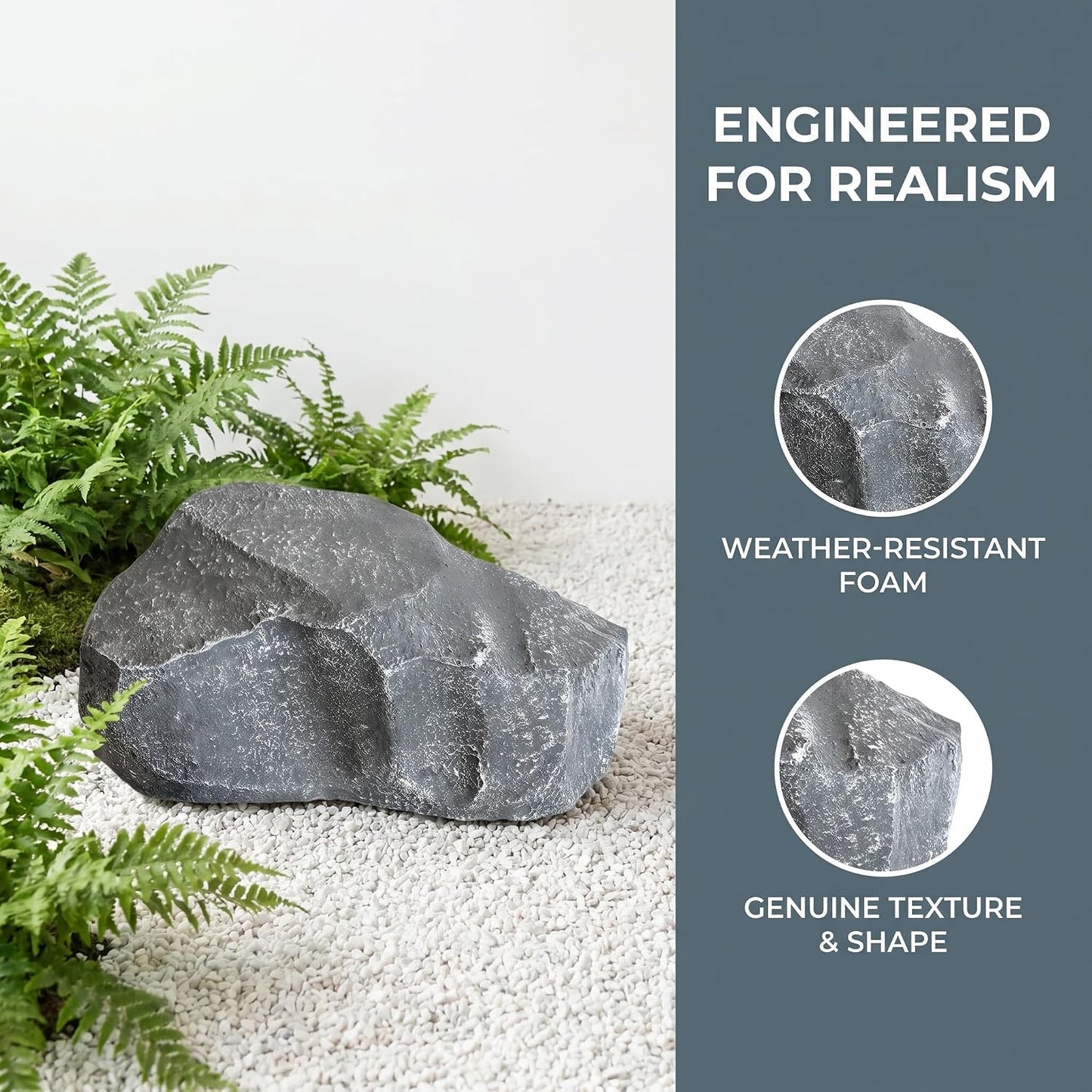 Artificial Landscape Rock, Lightweight Foam Faux Stone, 11.81x8.66x7.48 in, for Garden Decor, Aquarium, and Reptile Hide