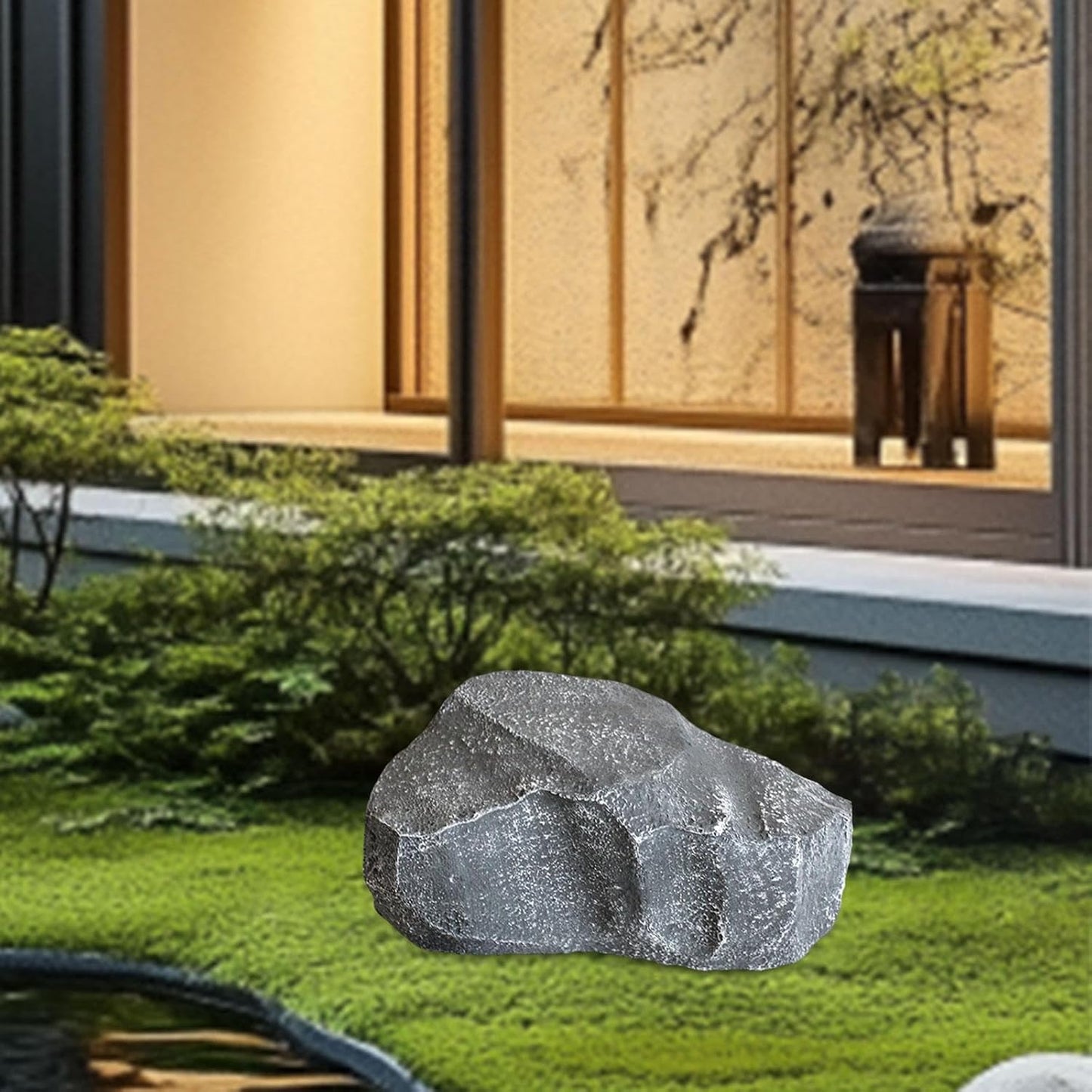 Artificial Landscape Rock, Lightweight Foam Faux Stone, 11.81x8.66x7.48 in, for Garden Decor, Aquarium, and Reptile Hide