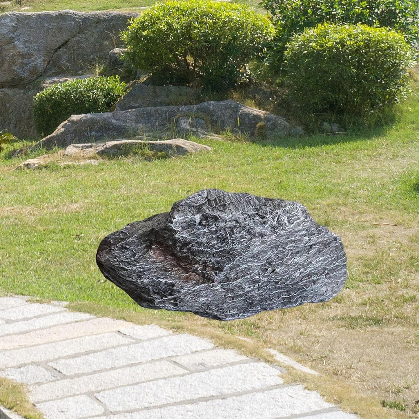 Artificial Landscape Rock, Lightweight Foam Faux Stone, 11.81x8.66x7.48 in, for Garden Decor, Aquarium, and Reptile Hide
