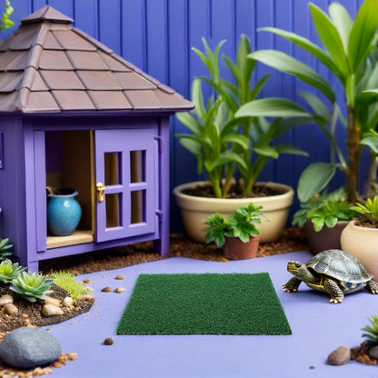 Artificial Resin for Fish Carpet Grass Mat Aquarium 2pcs, Material with Realistic Visual Appeal Basking Platform Tank and Reptile Terrarium Background Landscaping