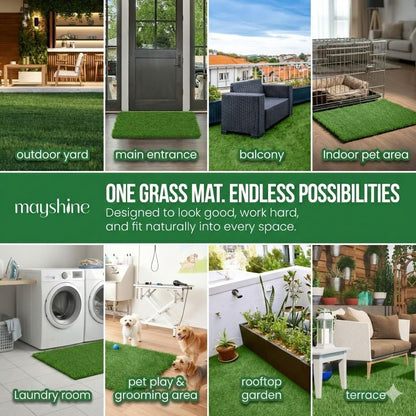 Fake Grass for Dogs, Artificial Turf Grass Indoor Outdoor, Mat for Dogs Soft Blades, Cesped Artificial for Patios, Dog Astro Turf for Balcony, Quick Clean, Easy Rinse Patio Rug, 29.5"x17"