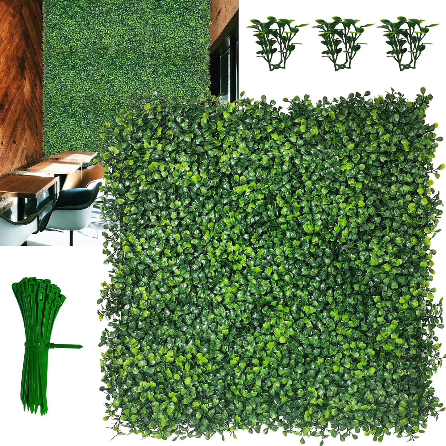 Artificial Ivy Privacy Fence Screen, 48"x120" (40 SQFT) 4-Layer Leaf | Faux Boxwood Greenery, Indoor Outdoor Patio Balcony Occlusion, Ivy Fence Covering Privacy, Garden Backyard Backdrop Decor