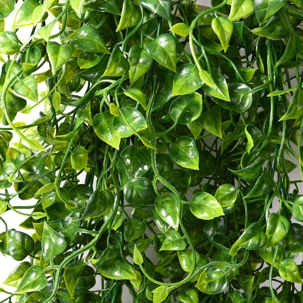 2pcs Artificial Hanging Plants 32-in Fake Hanging Plant Fake Ivy Vine Outdoor UV Resistant Plastic Plants (Ivy)