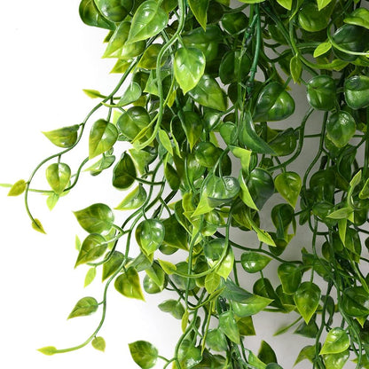 2pcs Artificial Hanging Plants 32-in Fake Hanging Plant Fake Ivy Vine Outdoor UV Resistant Plastic Plants (Ivy)