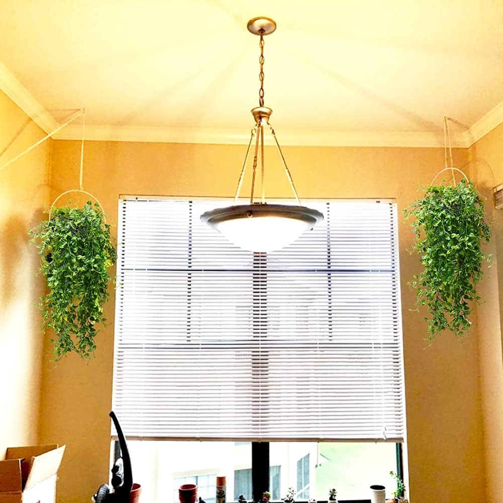2pcs Artificial Hanging Plants 32-in Fake Hanging Plant Fake Ivy Vine Outdoor UV Resistant Plastic Plants (Ivy)