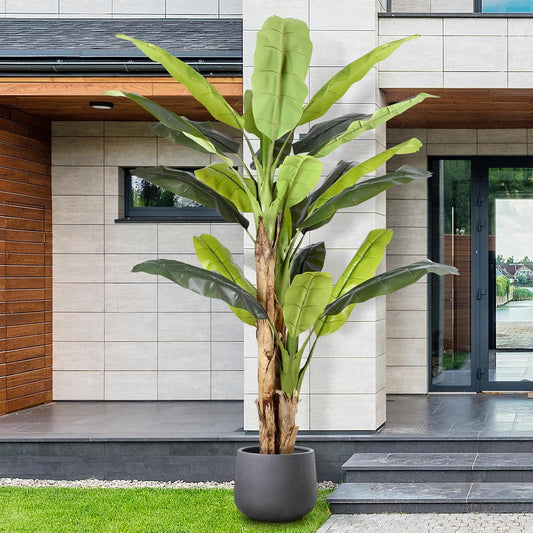 8.5ft Extra Tall Artificial Banana Tree, Fake Banana Leaf Plant with 26 Faux Banana Leaves, Perfect for Home Indoor Outdoor Patio Office Tropical Decor