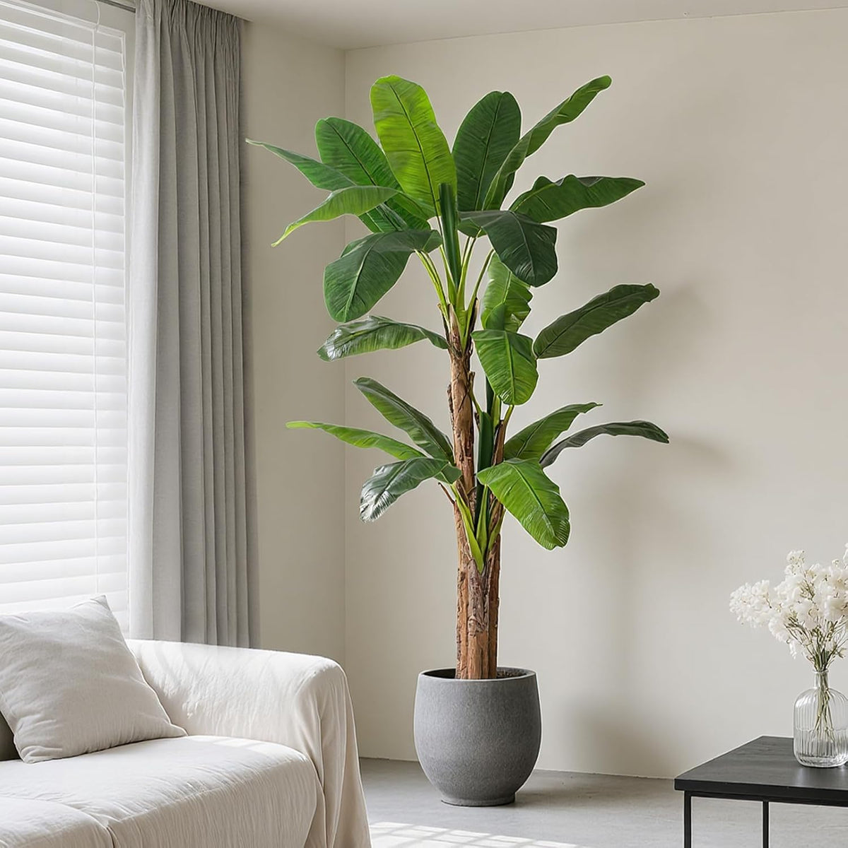 8.5ft Extra Tall Artificial Banana Tree, Fake Banana Leaf Plant with 26 Faux Banana Leaves, Perfect for Home Indoor Outdoor Patio Office Tropical Decor