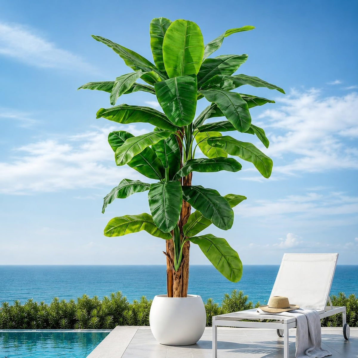 8.5ft Extra Tall Artificial Banana Tree, Fake Banana Leaf Plant with 26 Faux Banana Leaves, Perfect for Home Indoor Outdoor Patio Office Tropical Decor