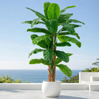 8.5ft Extra Tall Artificial Banana Tree, Fake Banana Leaf Plant with 26 Faux Banana Leaves, Perfect for Home Indoor Outdoor Patio Office Tropical Decor