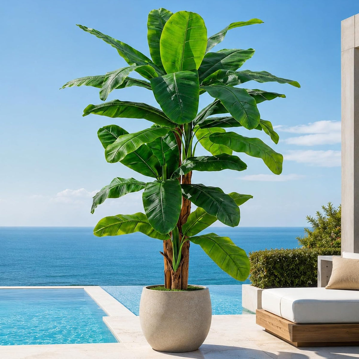 8.5ft Extra Tall Artificial Banana Tree, Fake Banana Leaf Plant with 26 Faux Banana Leaves, Perfect for Home Indoor Outdoor Patio Office Tropical Decor