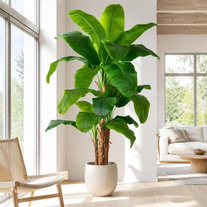 8.5ft Extra Tall Artificial Banana Tree, Fake Banana Leaf Plant with 26 Faux Banana Leaves, Perfect for Home Indoor Outdoor Patio Office Tropical Decor