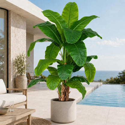 8.5ft Extra Tall Artificial Banana Tree, Fake Banana Leaf Plant with 26 Faux Banana Leaves, Perfect for Home Indoor Outdoor Patio Office Tropical Decor