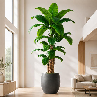 8.5ft Extra Tall Artificial Banana Tree, Fake Banana Leaf Plant with 26 Faux Banana Leaves, Perfect for Home Indoor Outdoor Patio Office Tropical Decor