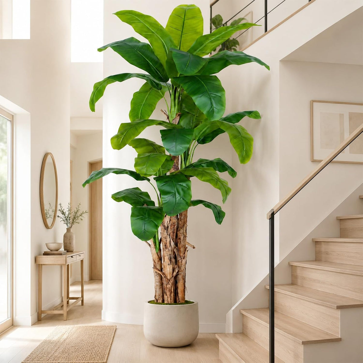 8.5ft Extra Tall Artificial Banana Tree, Fake Banana Leaf Plant with 26 Faux Banana Leaves, Perfect for Home Indoor Outdoor Patio Office Tropical Decor