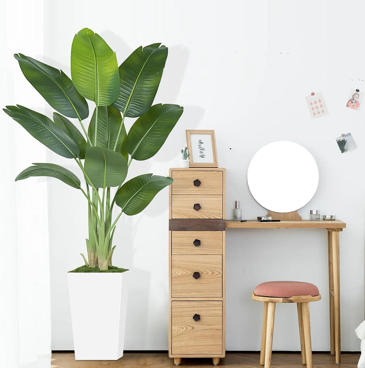 8.5ft Extra Tall Artificial Banana Tree, Fake Banana Leaf Plant with 26 Faux Banana Leaves, Perfect for Home Indoor Outdoor Patio Office Tropical Decor