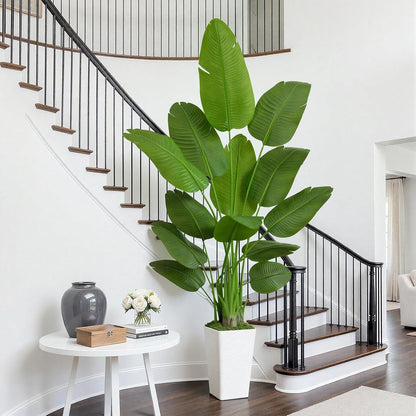 8.5ft Extra Tall Artificial Banana Tree, Fake Banana Leaf Plant with 26 Faux Banana Leaves, Perfect for Home Indoor Outdoor Patio Office Tropical Decor