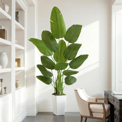 8.5ft Extra Tall Artificial Banana Tree, Fake Banana Leaf Plant with 26 Faux Banana Leaves, Perfect for Home Indoor Outdoor Patio Office Tropical Decor