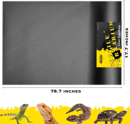 Reptile Substrate Mat Carpet Bedding, Bearded Dragon Substrate, Reptile Tank Terrarium Liner for Leopard Gecko Lizard Bearded Dragon Tank Accessories
