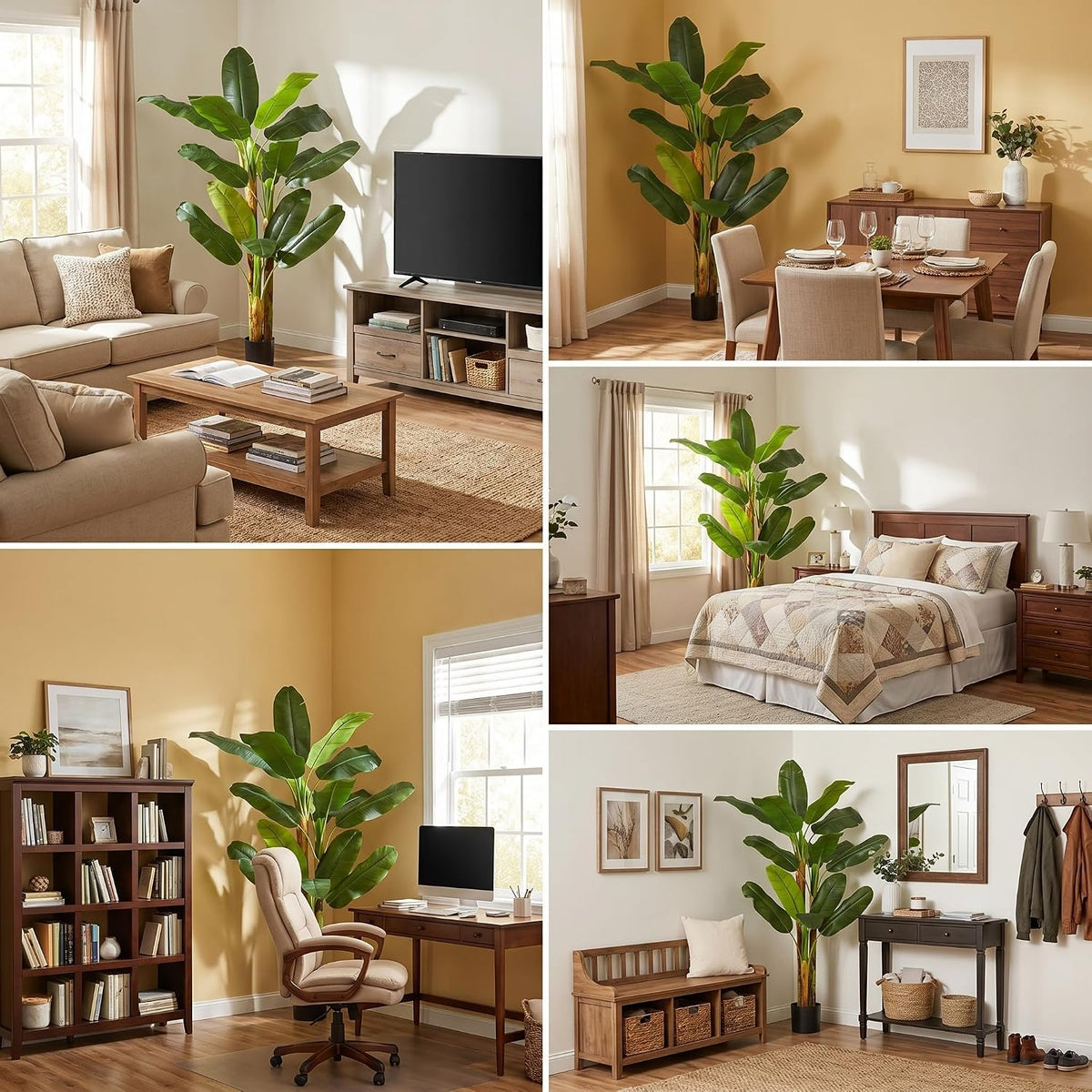 7FT Artificial Banana Tree Tall Fake Banana Leaf Plant Faux Banana Silk Tree Faux Banana Leaves for Home Swimming Pool Indoor Outdoor Patio Tropical Decor