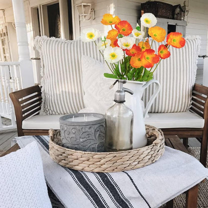 6pcs Artificial Poppy Flowers Silk Fake Poppy Flowers with Stems Faux Poppy Real Touch Flowers for Home Kitchen Table Centerpieces Floral Arrangement Wedding Bouquet Mixed Decoration