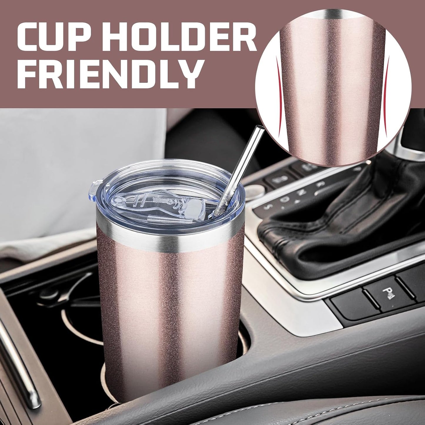 20 oz Tumbler with Lids and Straws, Stainless Steel Insulated Travel Coffee Mug, Double Wall Vacuum Insulated Tumblers, Powder Coated Coffee Tumbler for Cold & Hot Drinks (Yellow, 6 Pack)