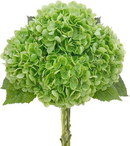 4 Pcs Artificial Hydrangea Silk Flowers with Stems, 19.7" Blue Faux Hydrangeas Bouquet, 240 Petals, Suitable for Shady Places & Waterproof Fake Flower for Indoor Wedding Home Decor