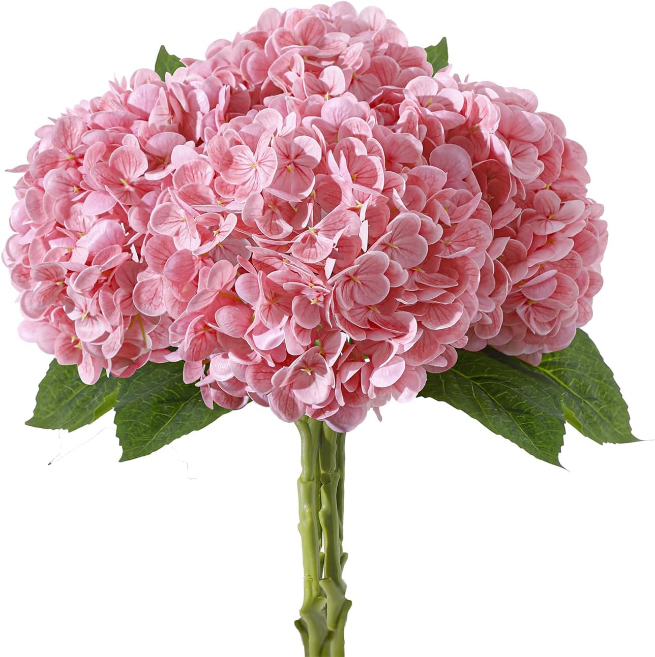 4 Pcs Artificial Hydrangea Silk Flowers with Stems, 19.7" Blue Faux Hydrangeas Bouquet, 240 Petals, Suitable for Shady Places & Waterproof Fake Flower for Indoor Wedding Home Decor