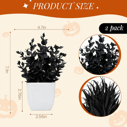 2 Pack Fake Plants Small Plants for Bathroom Office Decor | Mini cute faux plants, table desk home laundry room entryway decor, bathroom classroom decor, maintenance-free