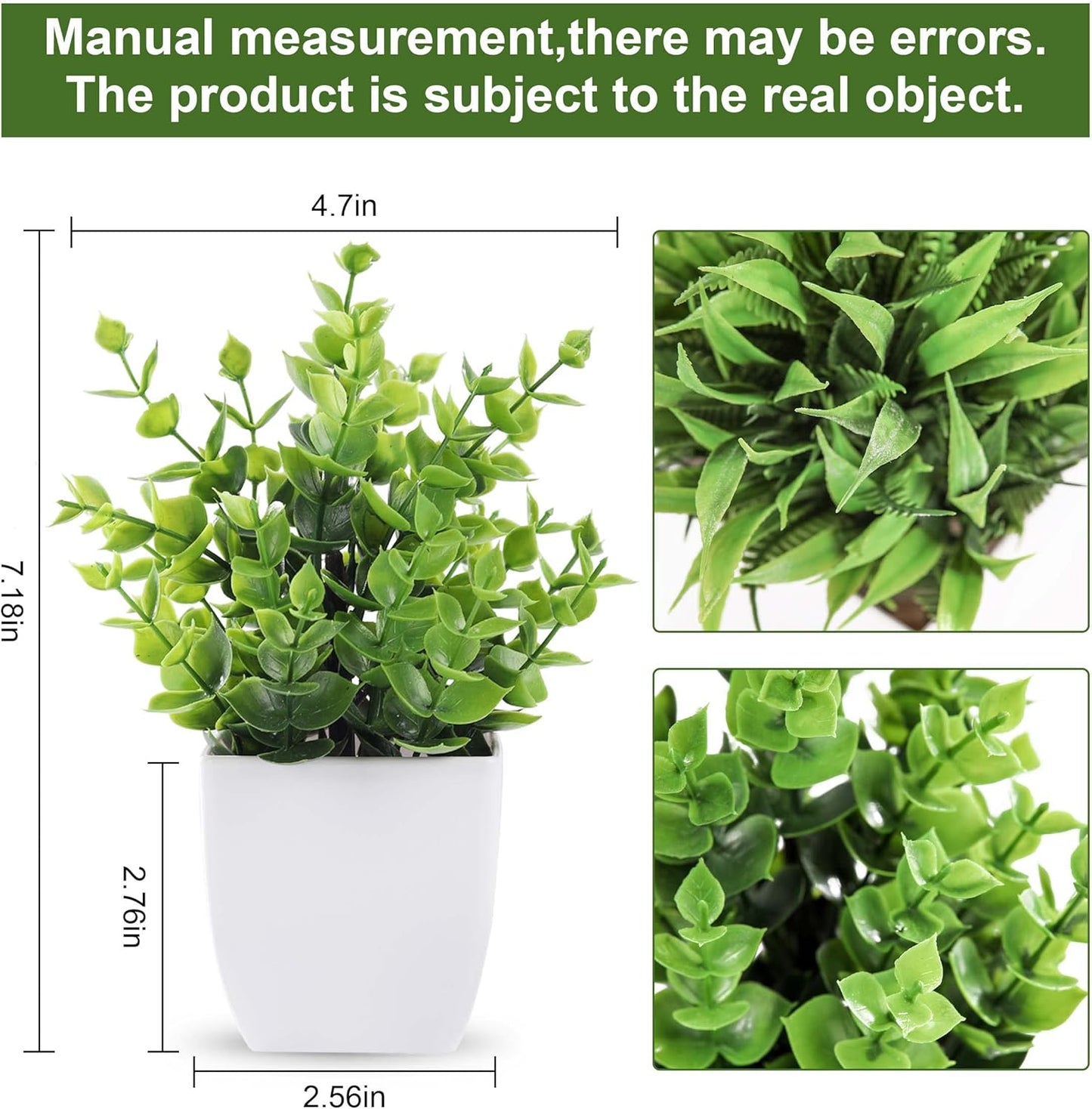 2 Pack Fake Plants Small Plants for Bathroom Office Decor | Mini cute faux plants, table desk home laundry room entryway decor, bathroom classroom decor, maintenance-free